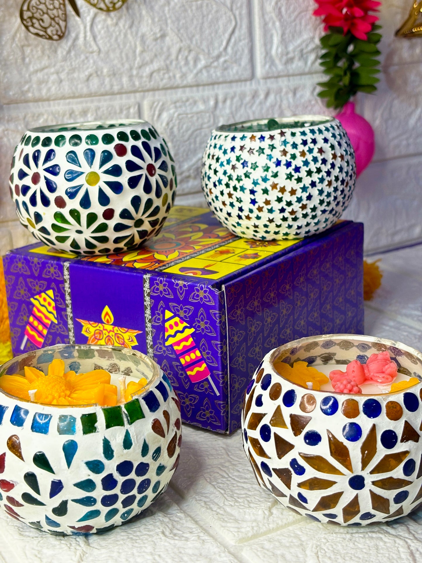 Ceramic designer jar candle pack of 2