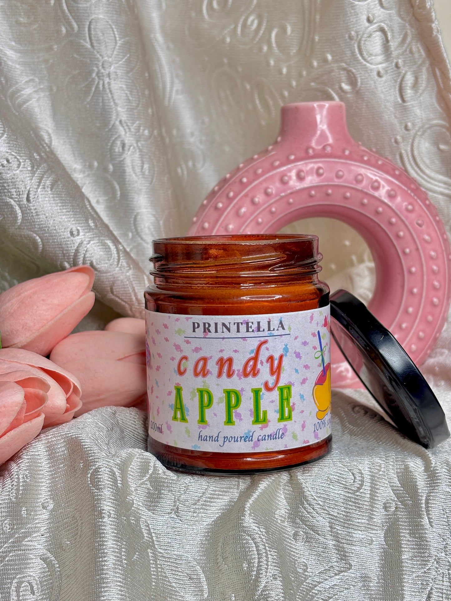 Candy apple candle jar