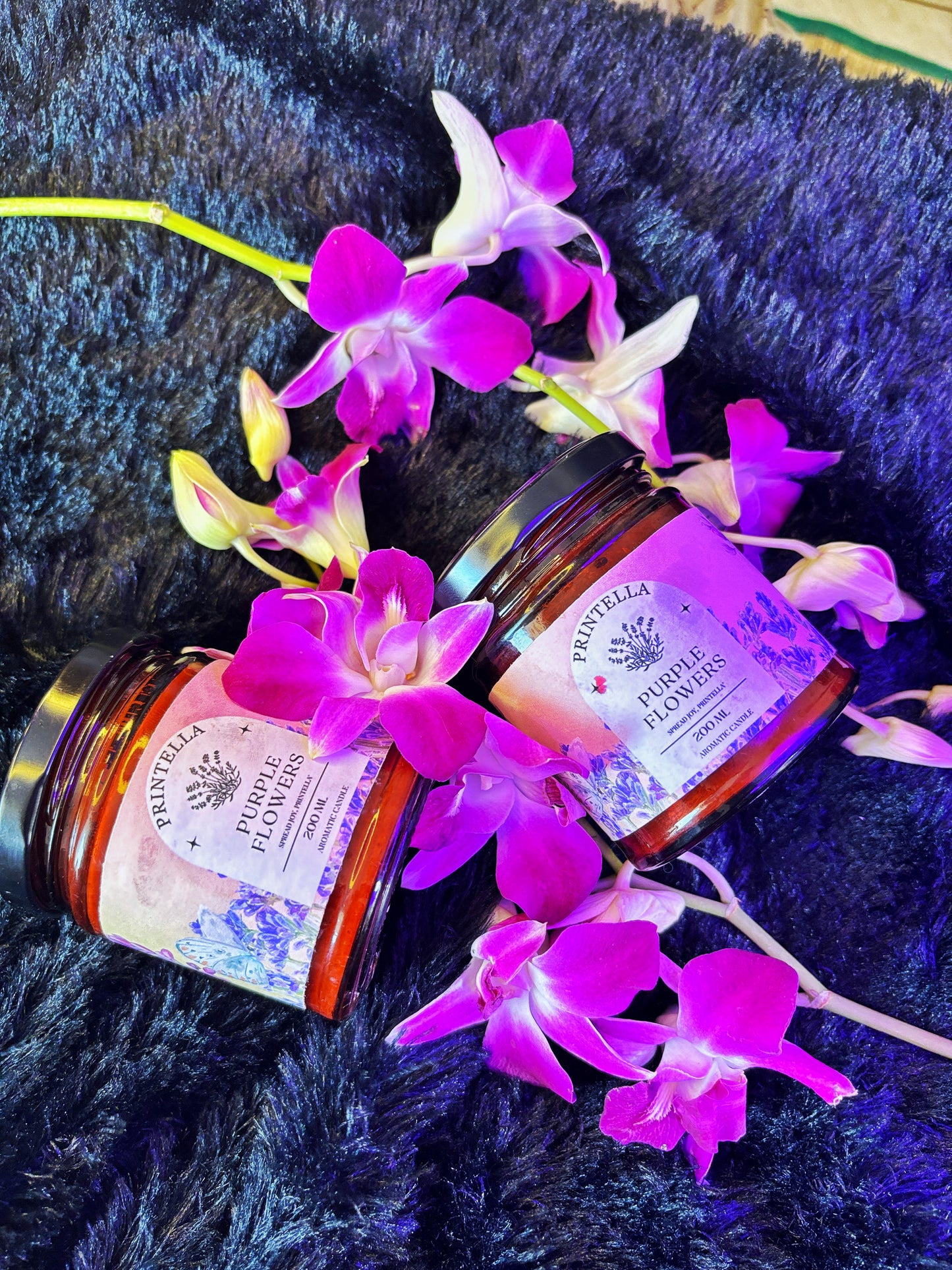 Purple flowers 200 ml jar