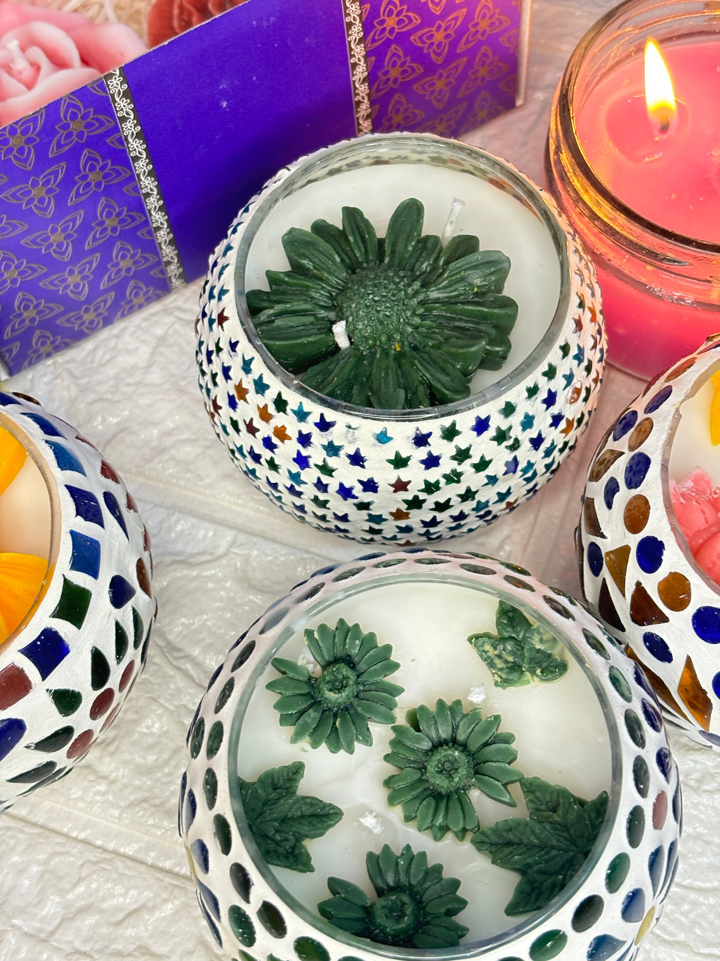 Ceramic designer jar candle pack of 2