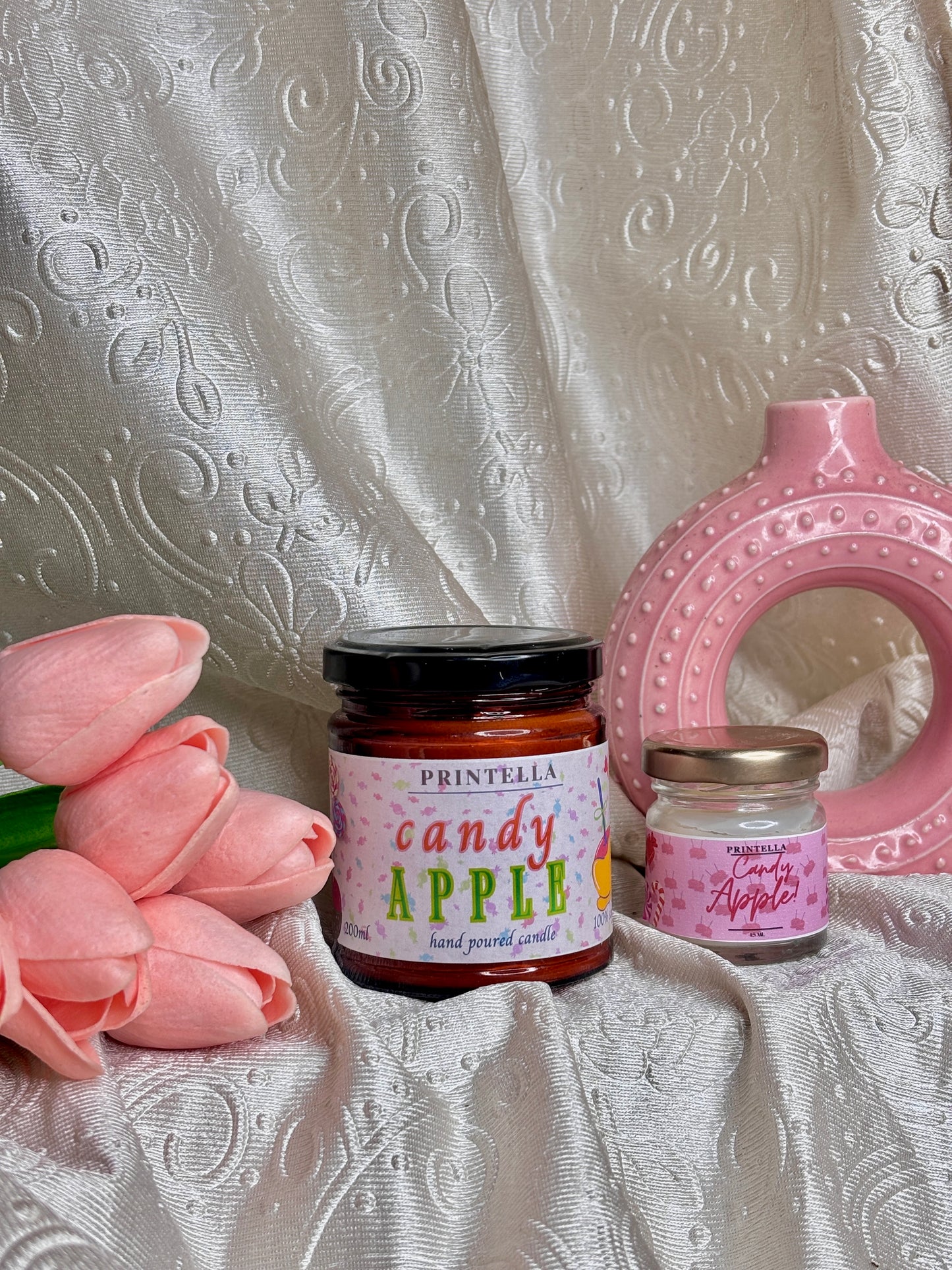 Candy apple candle jar