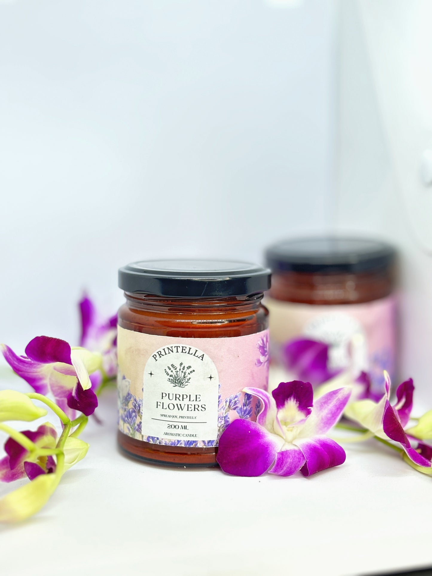 Purple flowers 200 ml jar