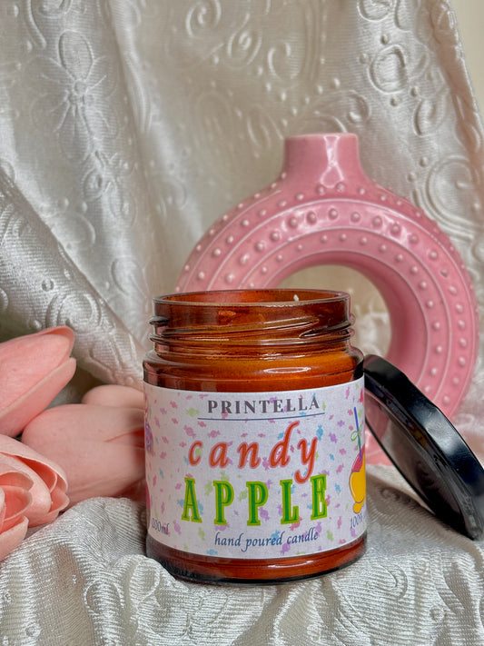 Candy apple candle jar