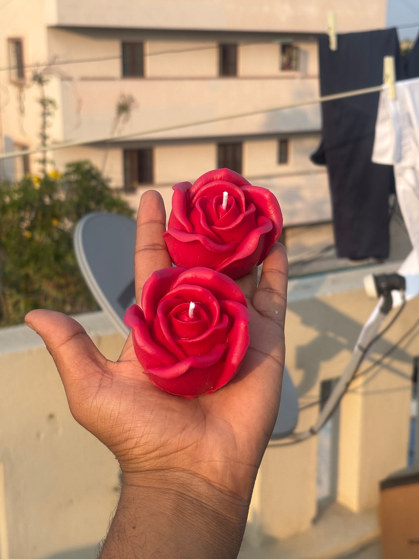 Rose candle (pack of 2)