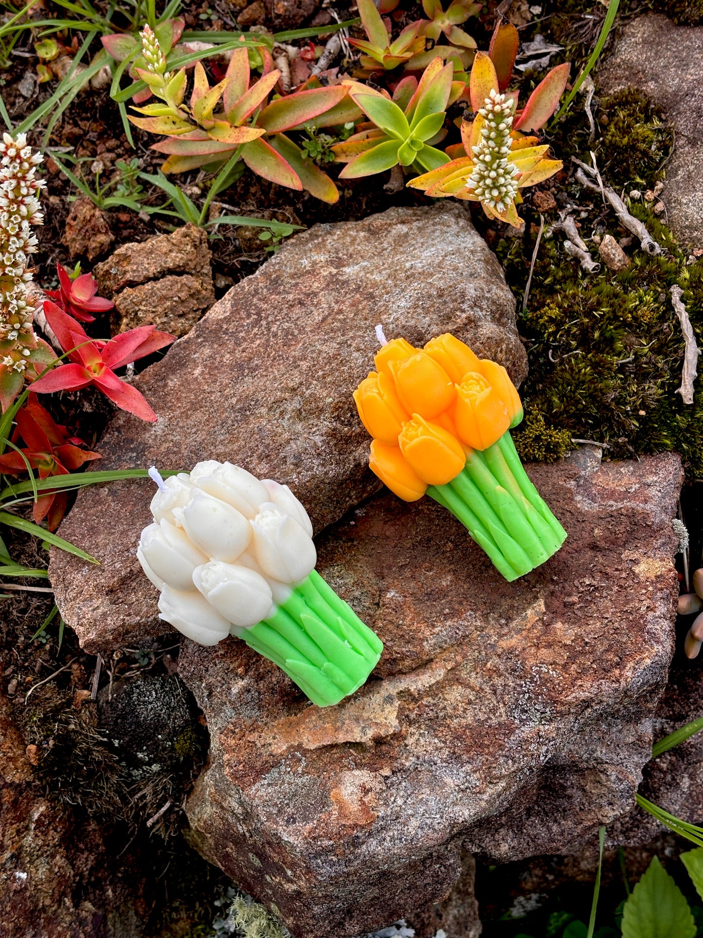 Tulip bouquet candle