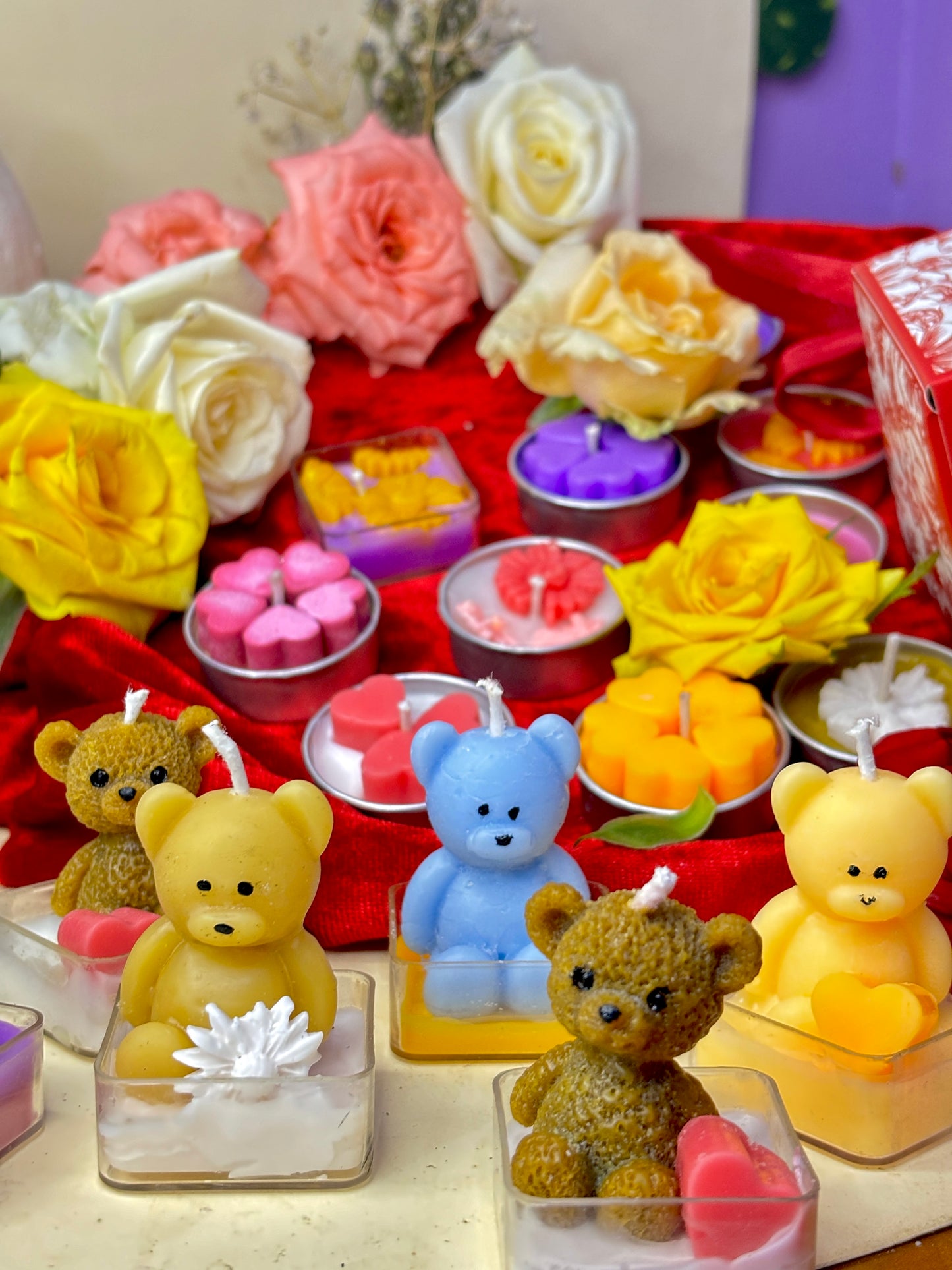 Mini teddy bear candle
