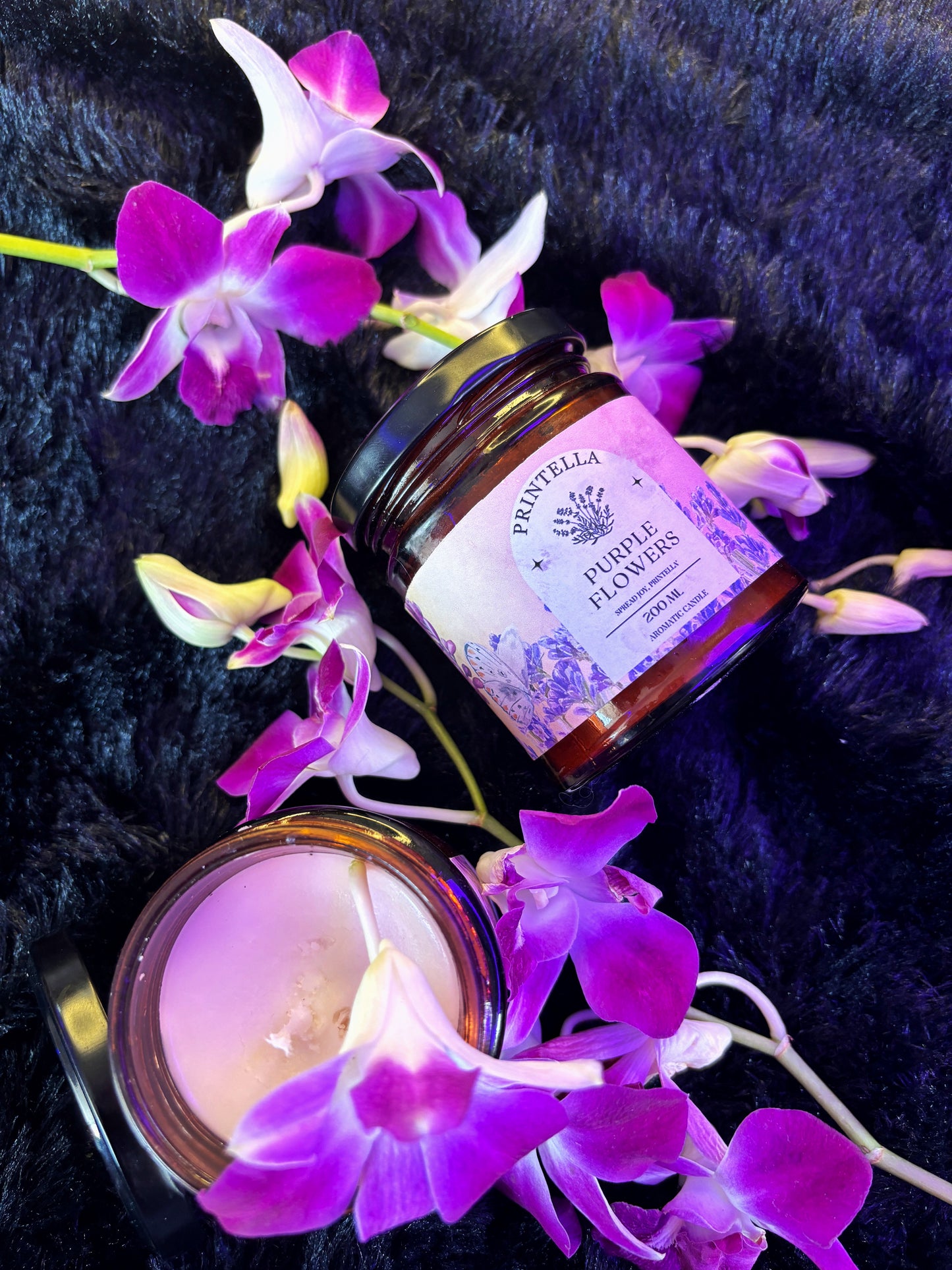 Purple flowers 200 ml jar
