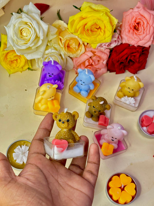 Mini teddy bear candle