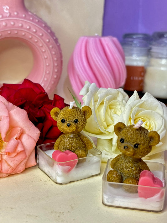 Mini teddy bear candle