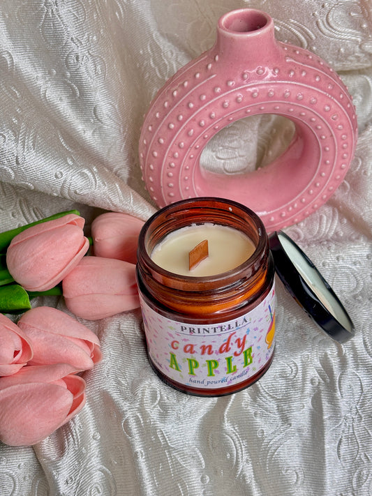 Candy apple candle jar